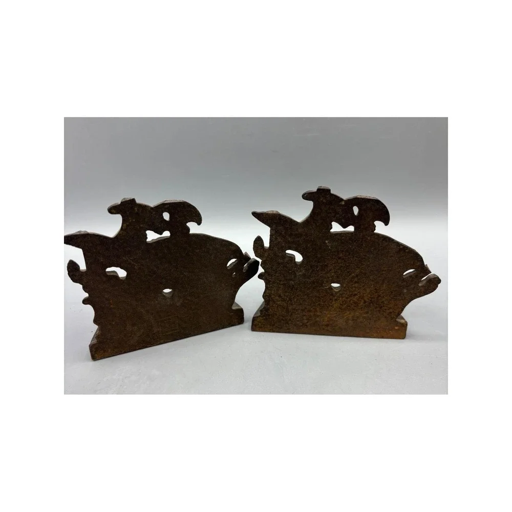 Vintage Cast Iron Sailing Ship Bookends Galleon Nautical Decor Set of‎ 2 Small